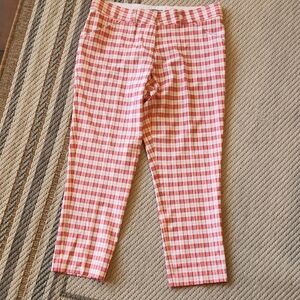 Peter Millar Red/Orange and White Cropped Pants